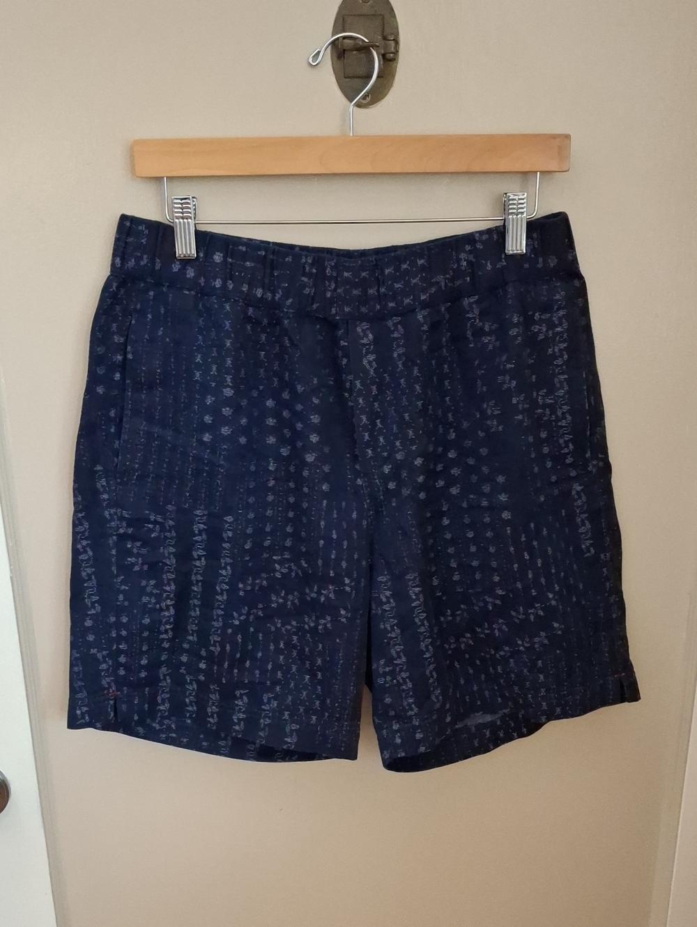 Orlebar Brown Navy Patterned Bermuda Shorts_1